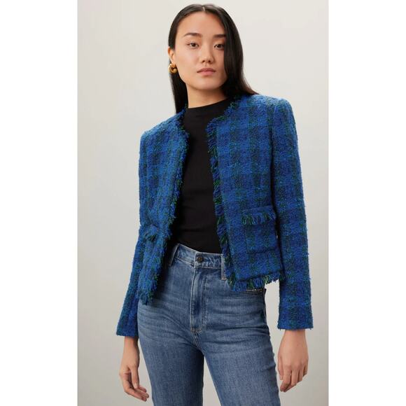 L'AGENCE Jackets & Blazers - L'agence Blue Tweed Angelina Blazer